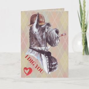 Cartes Pour Fêtes Annuelles Terrier Gentleman Chien Je T'Ai Creusé