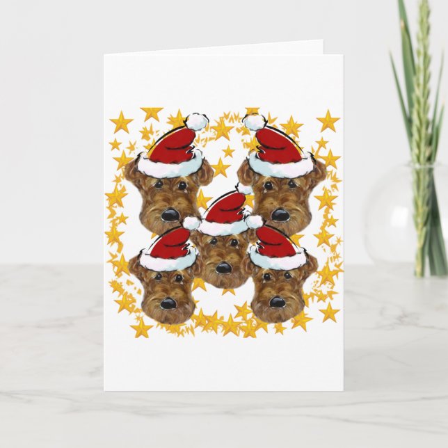 CARTES POUR FÊTES ANNUELLES TERRIERS AIRDALAIS (Devant)