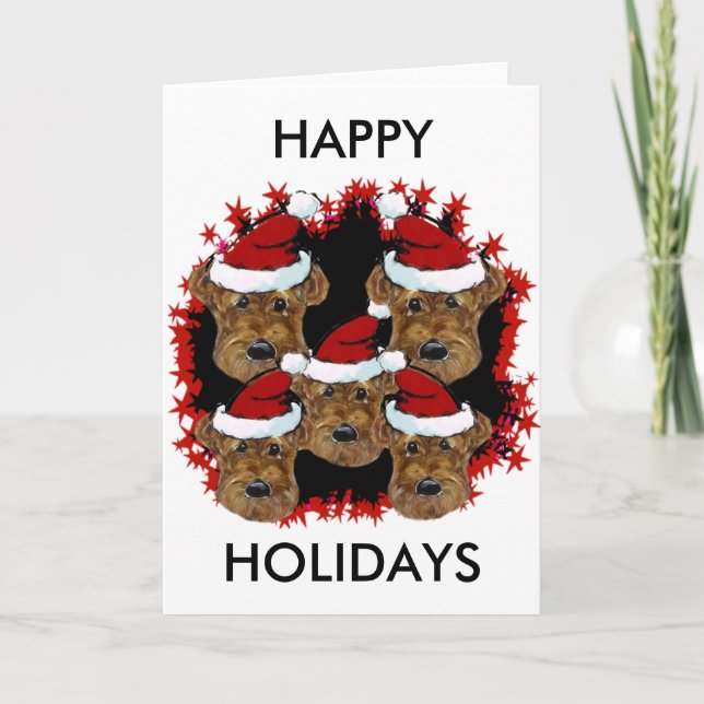 CARTES POUR FÊTES ANNUELLES TERRIERS AIRDALAIS (Devant)
