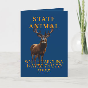 Cartes Pour Fêtes Annuelles Territoire de Caroline du Sud Animal Le Cerf à Que