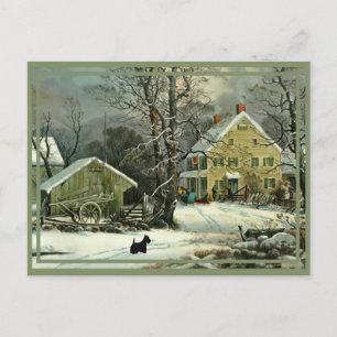 Cartes Pour Fêtes Annuelles Tervueren écossais Hiver à l'ancienne