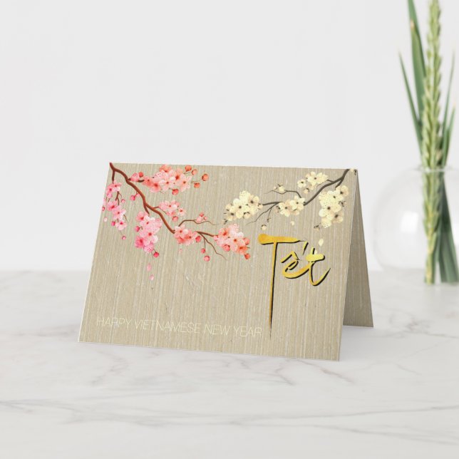 Cartes Pour Fêtes Annuelles Tet Hoa Anh Dao Blossom Vietnamese New Year GC2 (Devant)