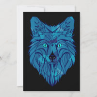 Tête de loup bleu Poly