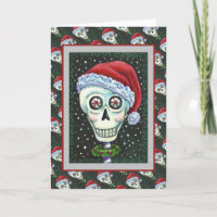 TÊTE MORTE PÈRE NOËL SKULL, HUMOUR SKELETON DE NOË
