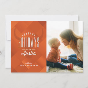 Cartes Pour Fêtes Annuelles Texas Christmas Holiday Photo Grey d'Austin