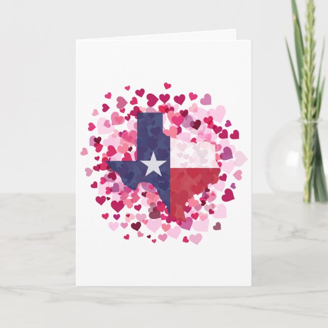 Cartes Pour Fêtes Annuelles Texas dans un champ de cœurs - Saint-Valentin (Devant)