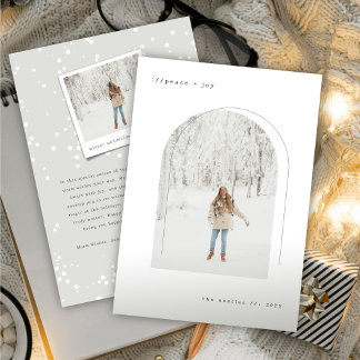 Cartes Pour Fêtes Annuelles Texte de machine à écrire Arc minimaliste simple p