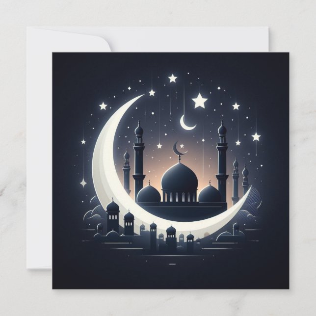 Cartes Pour Fêtes Annuelles Texte de vœux personnalisable Eid Mubarak (Devant)