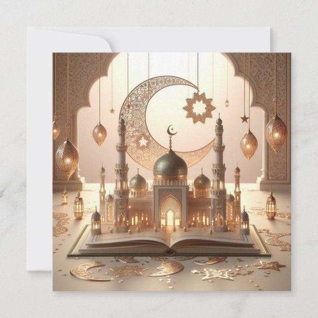 Cartes Pour Fêtes Annuelles Texte de vœux personnalisable pour l'Eid Moubarak  (Devant)