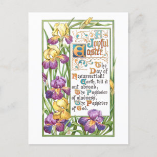 Cartes Pour Fêtes Annuelles Texte décoratif vintage de l'Hymne de Pâques avec 