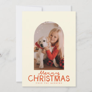 Cartes Pour Fêtes Annuelles Texte manuscrit tendance & photo en arc de Noël