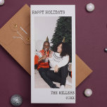 Cartes Pour Fêtes Annuelles Texte minimaliste de la machine à écrire de Noël<br><div class="desc">Envoyez vos salutations de vacances en style avec ce texte de machine à écrire minimaliste noir et blanc carte photo de vacances de Noël! Entièrement personnalisable, vous pouvez modifier les éléments pour qu'ils correspondent parfaitement à votre vision ! ・ Vous cherchez quelque chose d'un peu différent? Envoyez-nous un message ou...</div>