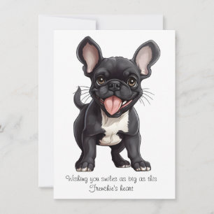Cartes Pour Fêtes Annuelles Texte personnalisé, chiot Frenchie