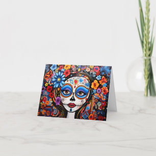 Cartes Pour Fêtes Annuelles Texte personnalisé Dia de Muertos ☠️ La Calavera C