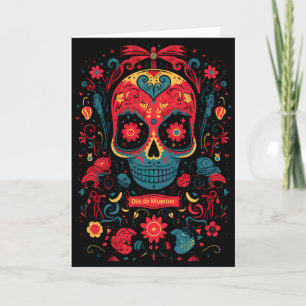 Cartes Pour Fêtes Annuelles Texte personnalisé Dia de Muertos ☠️ Souvenir éter