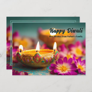Cartes Pour Fêtes Annuelles Texte personnalisé, Diwali Luminous Traditions