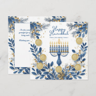 Cartes Pour Fêtes Annuelles Texte personnalisé Festive Foliage Hanoukka