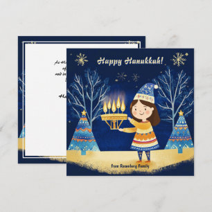 Cartes Pour Fêtes Annuelles Texte personnalisé Happy Hanoukka ✡️, Star of Davi