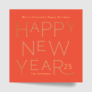 Cartes Pour Fêtes Annuelles Texte Personnalisé Moderne Joyeux Nouvel An Modifi