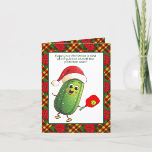 Cartes Pour Fêtes Annuelles Texte personnalisé Père Noël Pickleball Rally