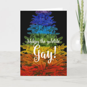 Cartes Pour Fêtes Annuelles Texte personnalisé "Rendre les fêtes de Noël gay!"