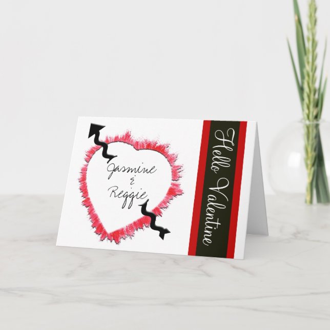 Cartes Pour Fêtes Annuelles Textured Red Heart Outline Saint Valentin (Devant)