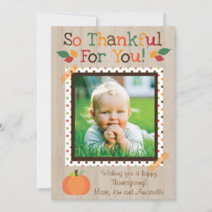 Cartes Pour Fêtes Annuelles Thankful For You - Fall / Thanksgiving Card