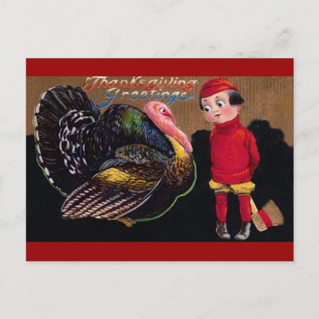 Cartes Pour Fêtes Annuelles Thankgiving vintage (Devant)