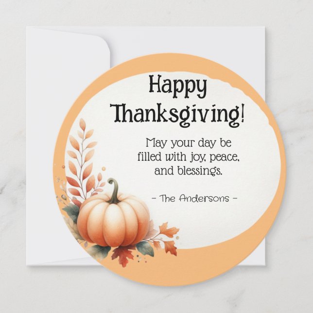 Cartes Pour Fêtes Annuelles Thanksgiving (Devant)