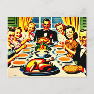 Cartes Pour Fêtes Annuelles Thanksgiving 1950s Style