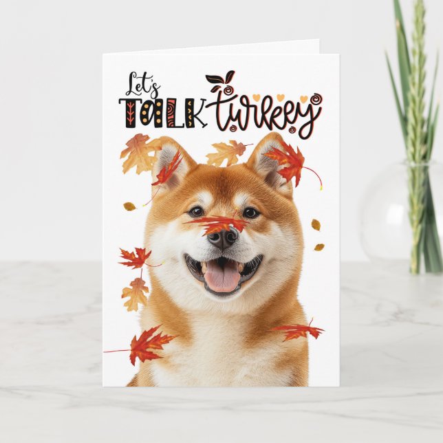 Cartes Pour Fêtes Annuelles Thanksgiving Akita Dog Parlons Turquie (Devant)