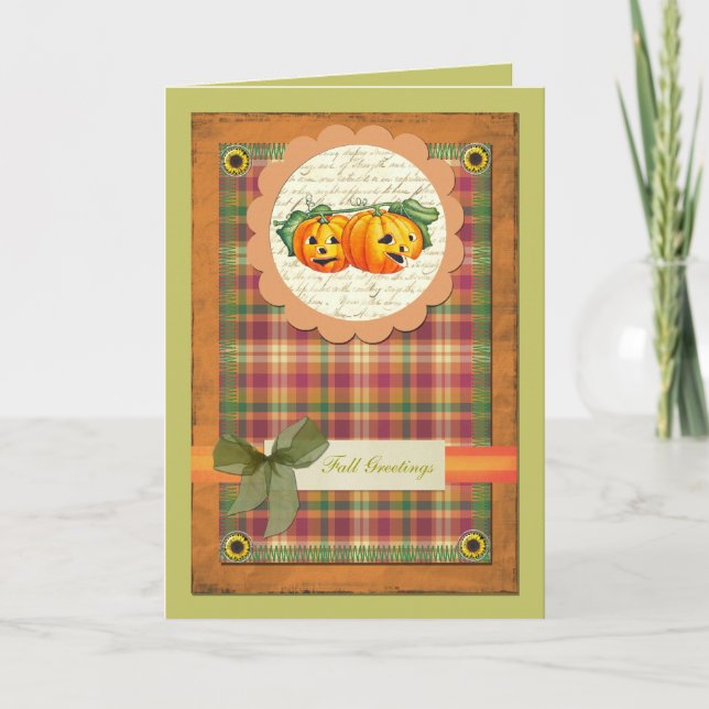 Cartes Pour Fêtes Annuelles Thanksgiving, Automne (Devant)