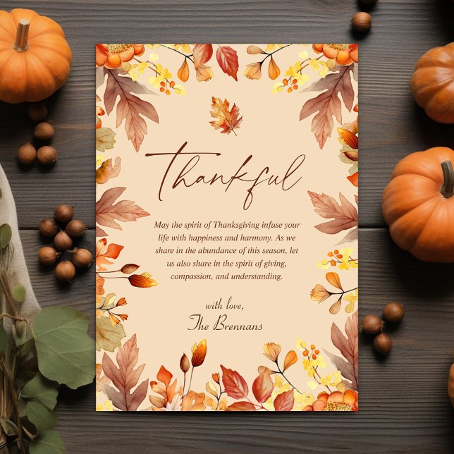 Cartes Pour Fêtes Annuelles Thanksgiving Automne Automne Automne Rustique Than (Thanksgiving Autumn Fall Rustic Thankful Holiday Card)