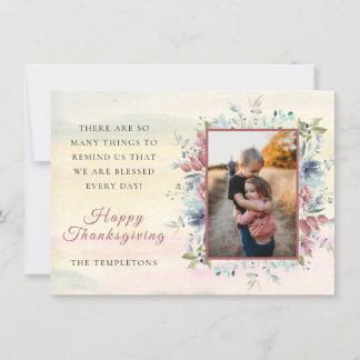 Cartes Pour Fêtes Annuelles Thanksgiving Automne Floral Photo Appartement de v