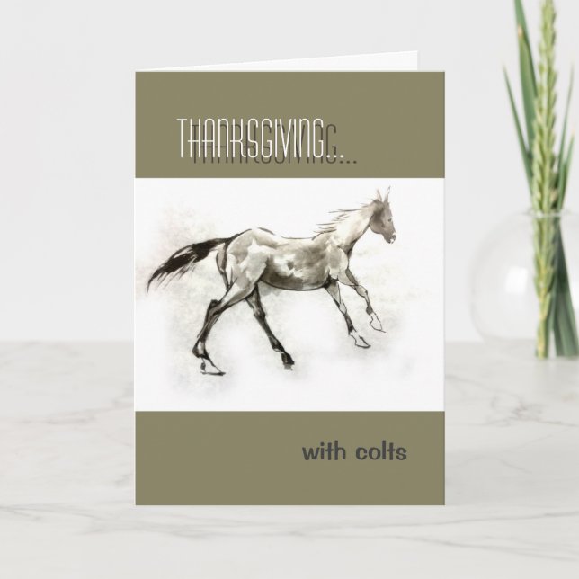 Cartes Pour Fêtes Annuelles Thanksgiving avec colt Réécrivez-vous (Devant)