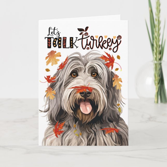 Cartes Pour Fêtes Annuelles Thanksgiving Bergamasco Dog Parlons Turquie (Devant)