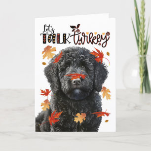 Cartes Pour Fêtes Annuelles Thanksgiving Black Labradoodle Parlons Turquie
