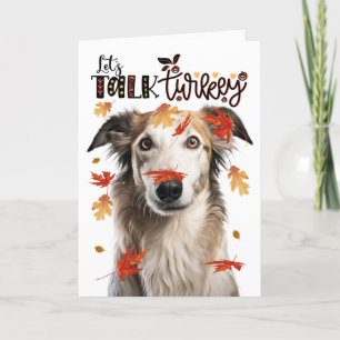 Cartes Pour Fêtes Annuelles Thanksgiving Borzoi Dog Parlons Turquie