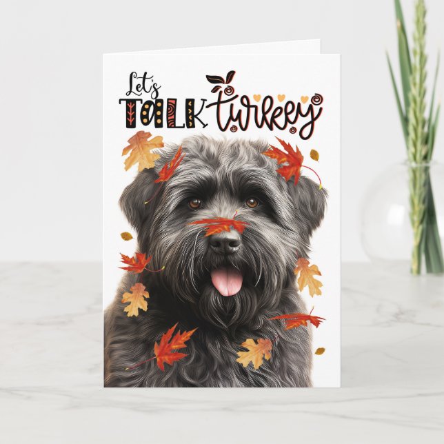Cartes Pour Fêtes Annuelles Thanksgiving Bouvier Dog Parlons Turquie (Devant)