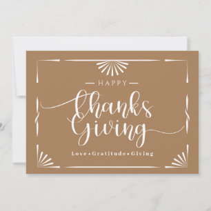 Cartes Pour Fêtes Annuelles Thanksgiving Chic Elegant Ash