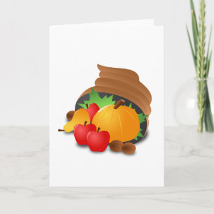 Cartes Pour Fêtes Annuelles Thanksgiving Cornucopia