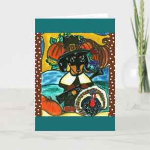 Cartes Pour Fêtes Annuelles Thanksgiving Dachshund