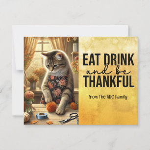 Cartes Pour Fêtes Annuelles Thanksgiving Day for Amoureux de les chats Holiday