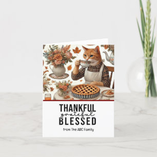 Cartes Pour Fêtes Annuelles Thanksgiving Day for Amoureux de les chats Holiday