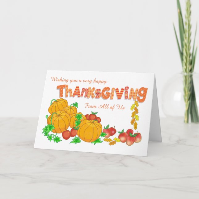 Cartes Pour Fêtes Annuelles Thanksgiving de All Us Citrouille Holiday Card (Devant)