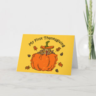 Cartes Pour Fêtes Annuelles Thanksgiving de citrouille de la Turquie ęr
