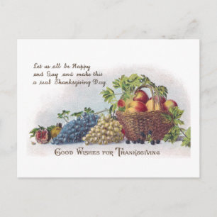 Cartes Pour Fêtes Annuelles Thanksgiving de cru de pommes et de raisins