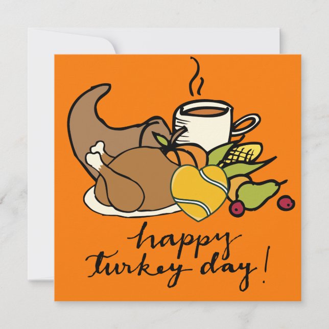Cartes Pour Fêtes Annuelles Thanksgiving de tennis (Devant)