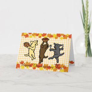 Cartes Pour Fêtes Annuelles Thanksgiving de trio de Labrador de danse
