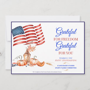 Cartes Pour Fêtes Annuelles Thanksgiving Democrat Grateful Funaking QR CODE